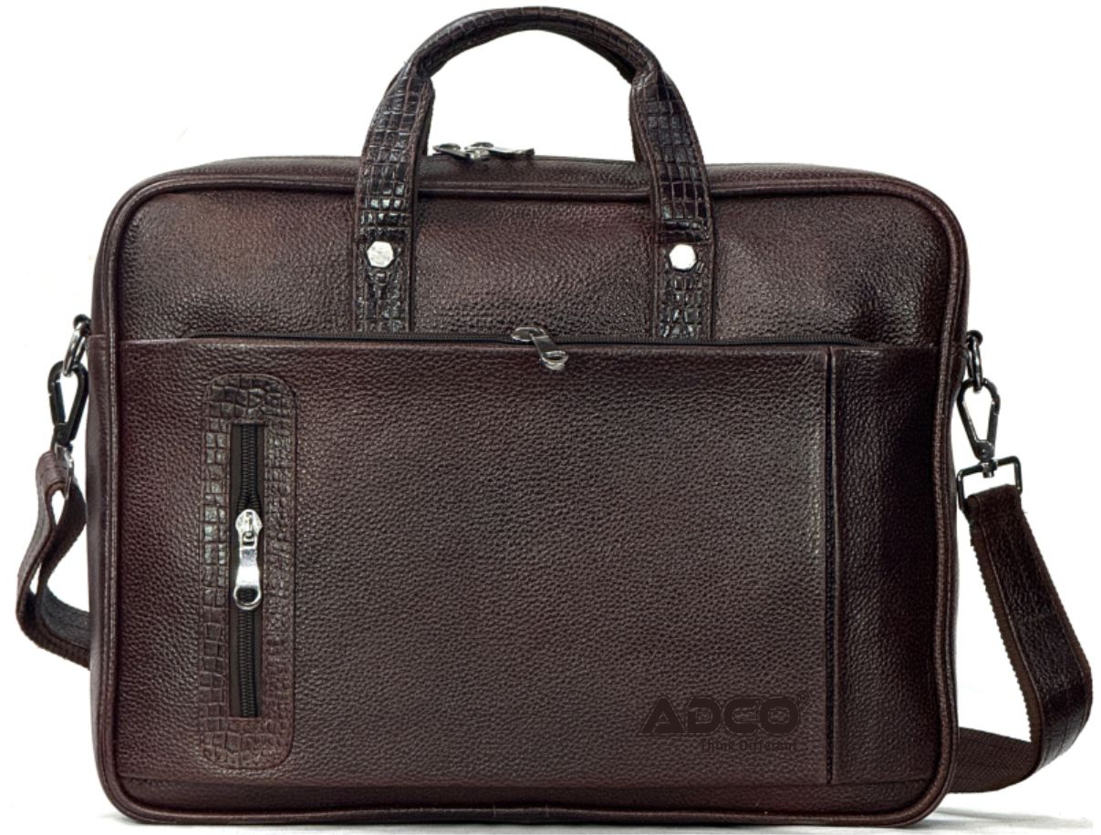 Corporate leather laptop bag